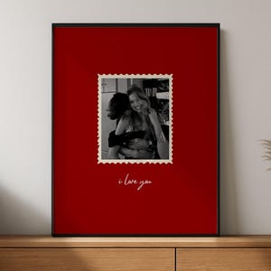 Custom Couple Photo Frame Canva Template, Stamp Wall Art, Personalized Prints for him, Anniversary Gift for Boyfriend, Printable Gifts, DIY