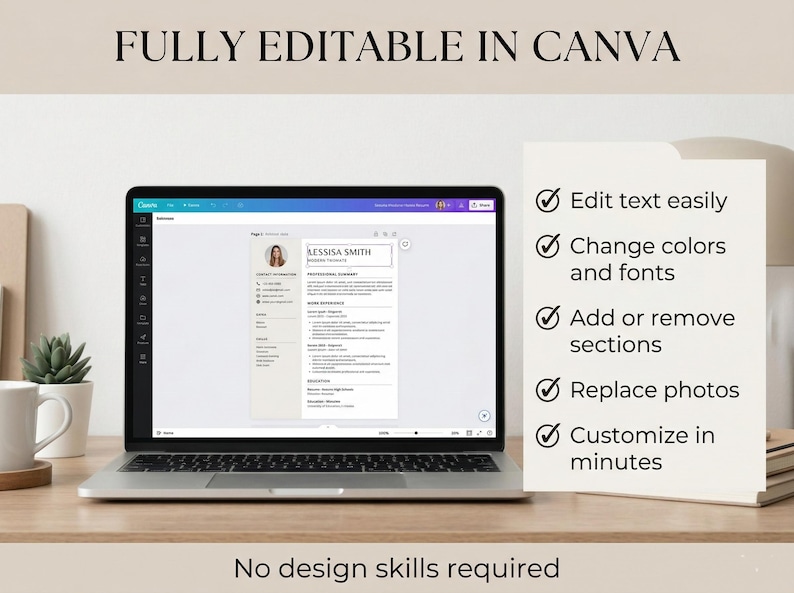 ATS Friendly Canva Resume Template, Professional Modern Bundle (digital ...