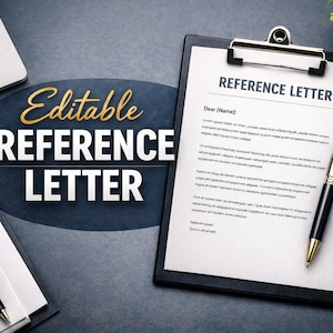 Editable Reference Letter Template (Canva, Word, PDF)