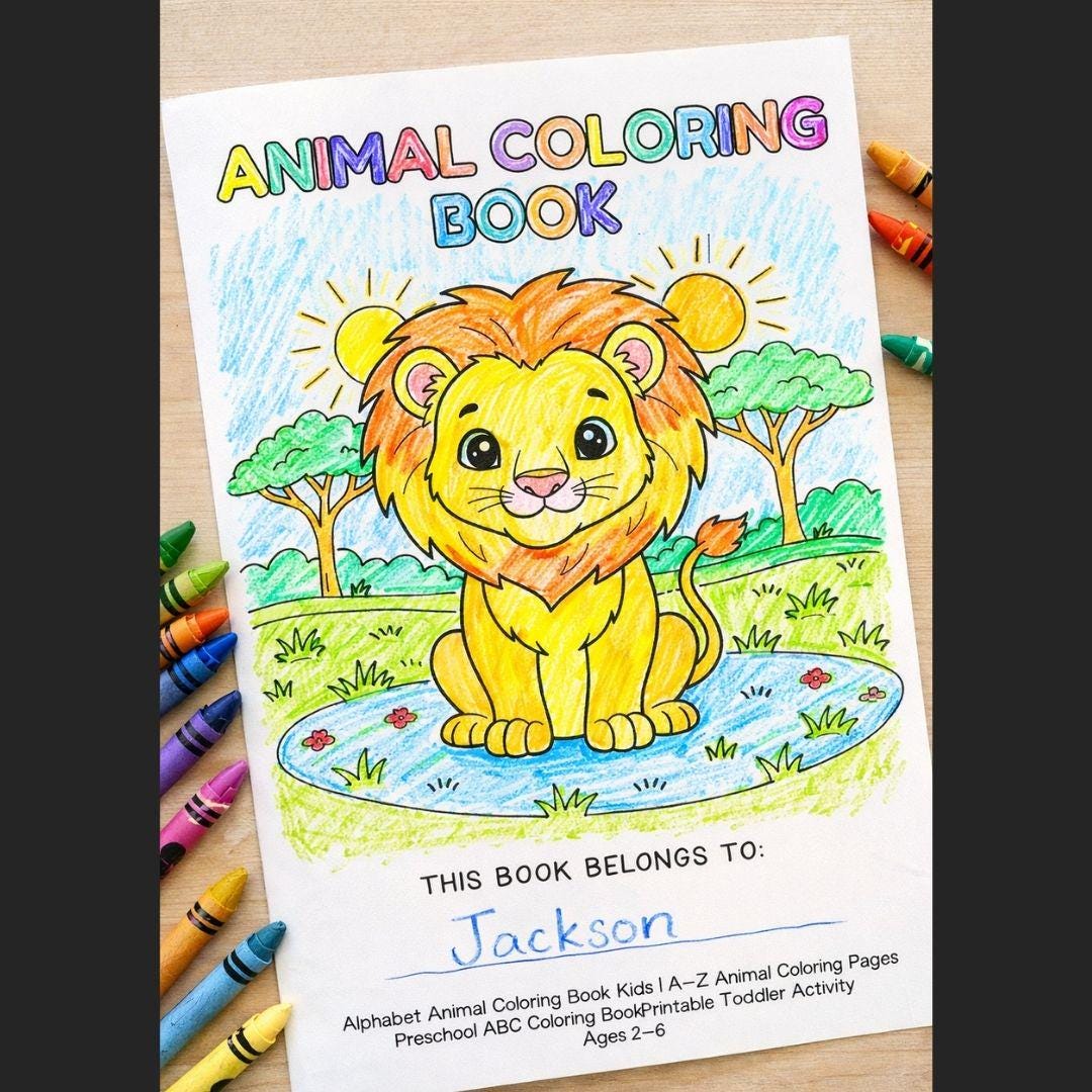 Animal Alphabet Coloring Book for Kids | A-Z Printable Activity (PDF ...