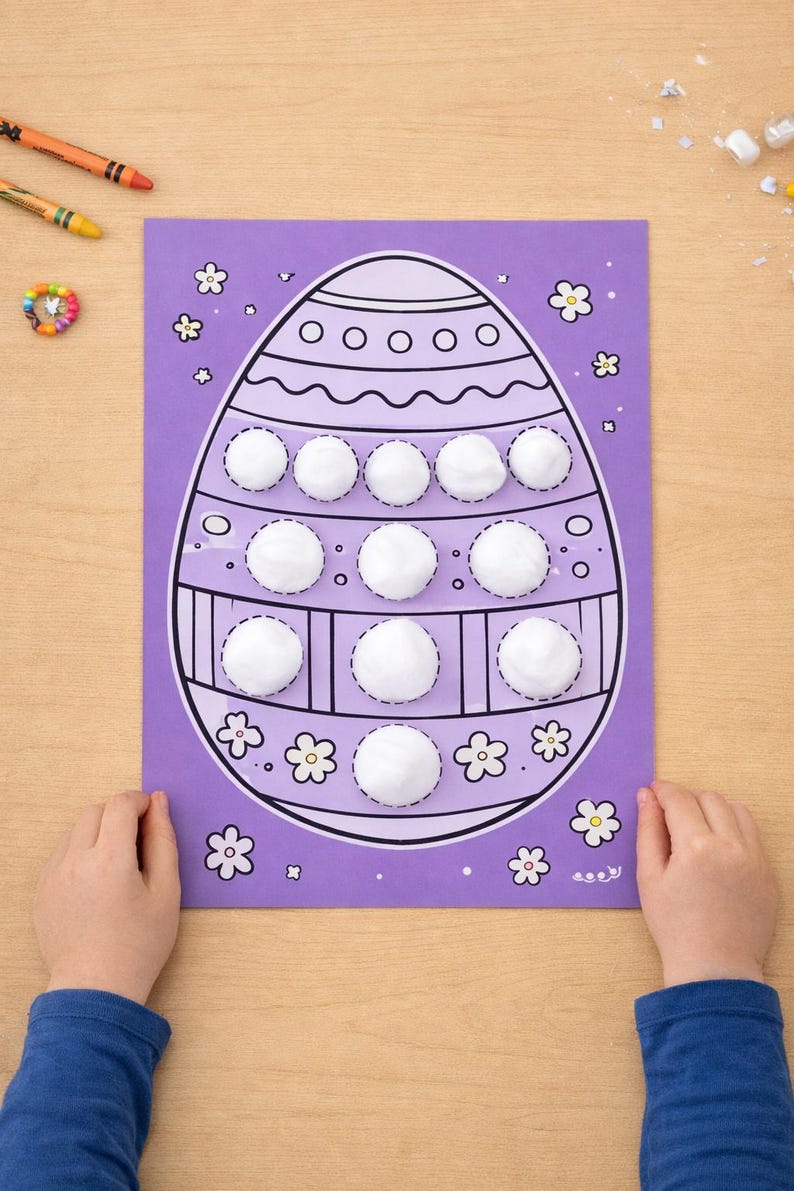 Easter Animal Cotton Ball Craft for Preschool | Spring Fine Motor ...