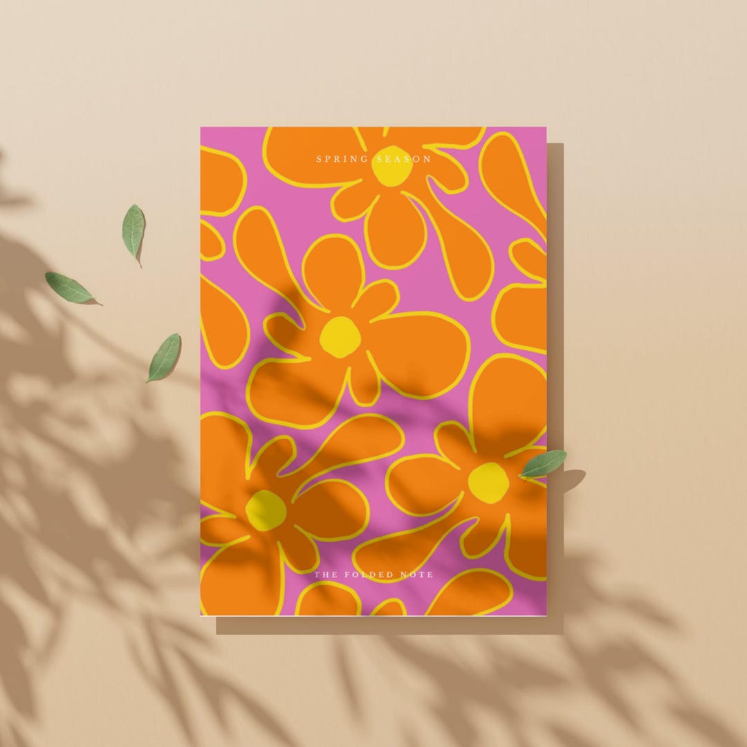 The Folded Note — Printable Greeting Card | Colorfull Spring Flowers ...