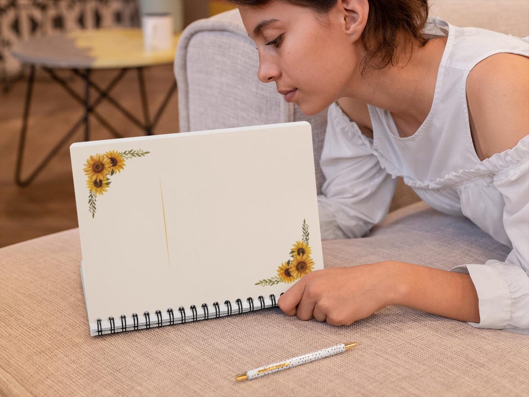 Sunflower Corner Floral Spiral Notebook | Ruled Journal | School ...