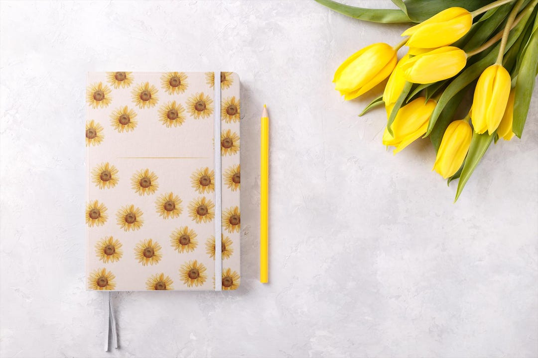 Sunflower Pattern Spiral Notebook | Ruled Lined Journal | School ...