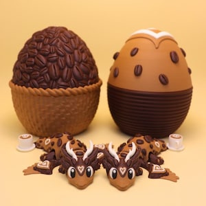 Coffee Crush Dragon And Egg 3D Print STL Files: Flexi Fidget Toy (Digital Download)