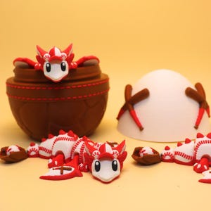 Baseball Dragon & Egg 3D Print Files, STL/3MF Bundle, Cool Fidget Toy (Digital Download)