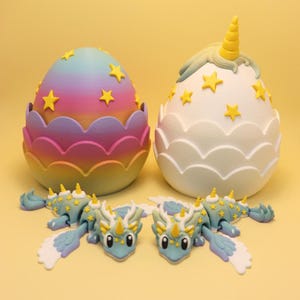 Flexi Unicorn Dragon and Egg 3D Print Files, Starry Fidget Toy (Digital Download)