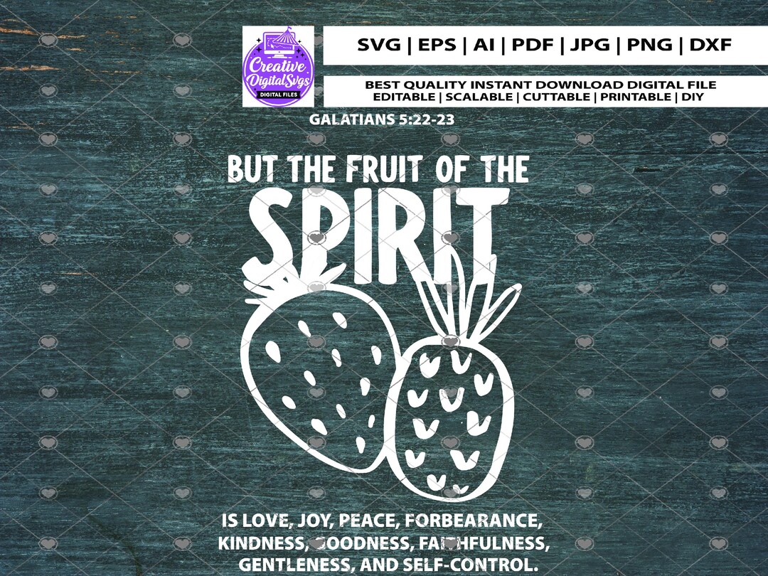 Fruit of the Spirit SVG, Jesus Galatians 5:22-23 Sublimation, Bible ...
