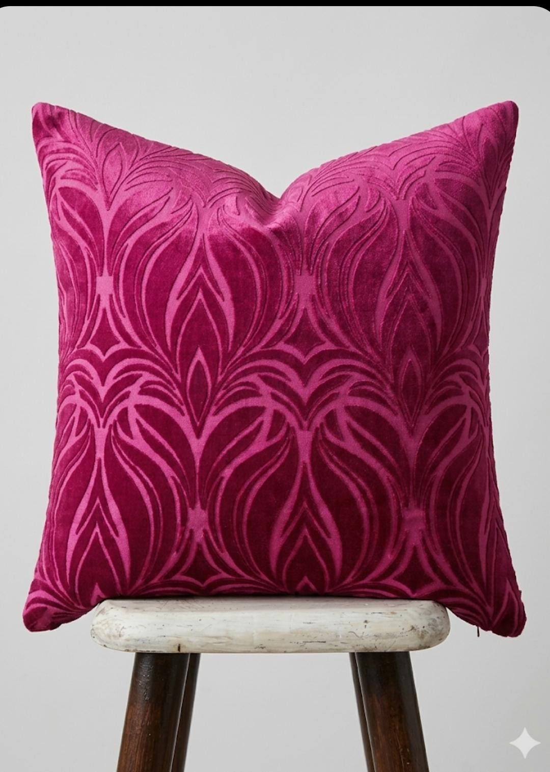 Fuchsia Velvet Pillow Cover, Pink Statement Cushion, Modern Art Deco ...