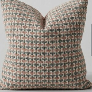 Neutral Geometric Pillow Cover, Soft Retro Pattern Cushion, Sage Green Rust Throw Pillow, Mid Century Modern Decor, Earth Tone Accent Pillow