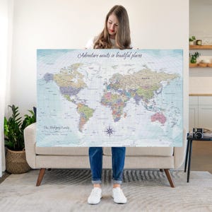 Personalized Beautiful Places Push Pin World Map