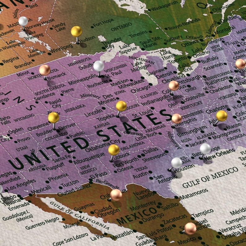Our Adventures Push Pin World Map - Etsy