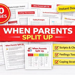 Divorce Support Pack for Kids Ages 6-12 | Coping Skills & Feelings Worksheets (PDF Download)