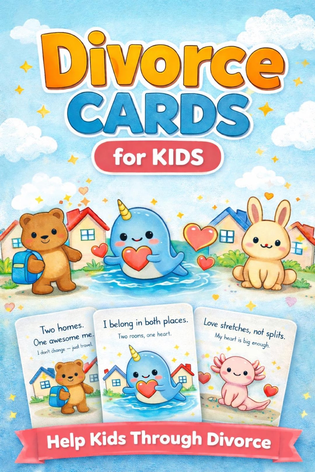 Divorce Affirmation Cards for Kids | Two Homes Support, Coping Cards ...
