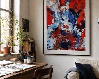 Red Sea | dramatic red abstract art print for statement walls