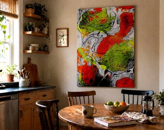 CITRUS | colorful abstract canvas wall art for eclectic interiors