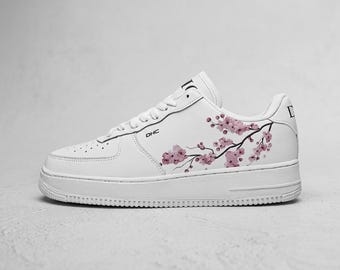 DHC Cherry Blossom Sneakers | Sakura Shoes with Initials | Unisex Floral Streetwear | DHC Sneaker