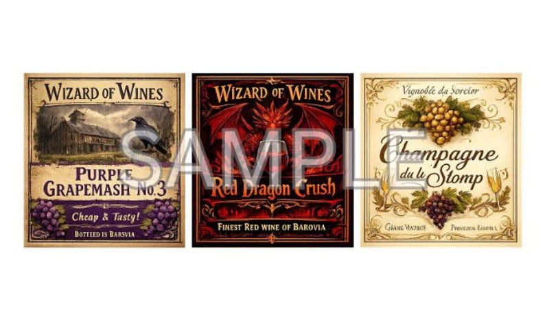 Curse of Strahd Wine and Food Labels | Dnd Printable Props (digital ...