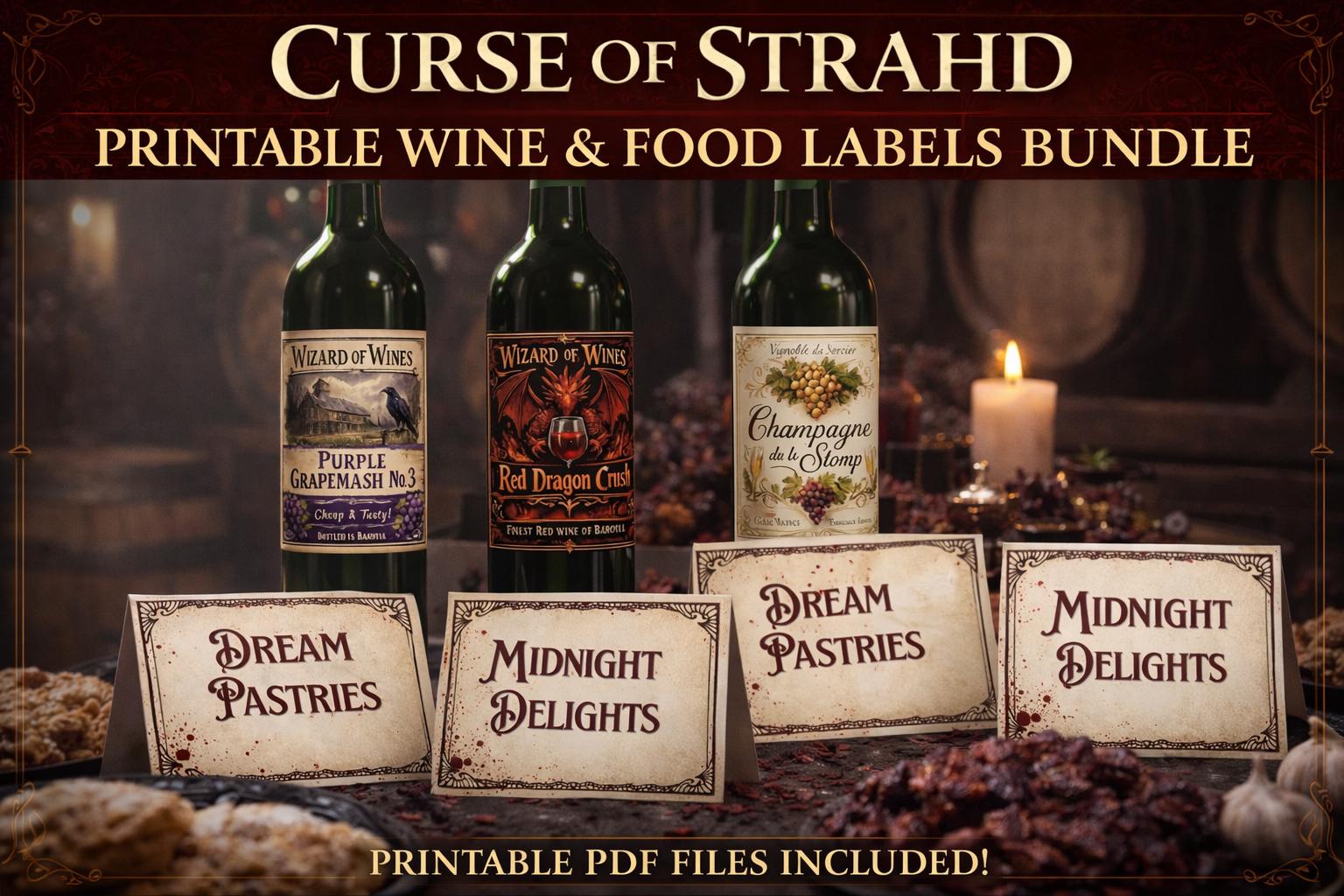 Curse of Strahd Wine and Food Labels | Dnd Printable Props (digital ...