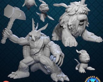 Valrossmonsterlinje 3D-utskriven bordsfigur Anime-miniatyr - Irkman's Minis