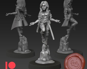 Luna the Expeditioner 3D Printed Tabletop Video Game Miniature - Ethan Savage Studios