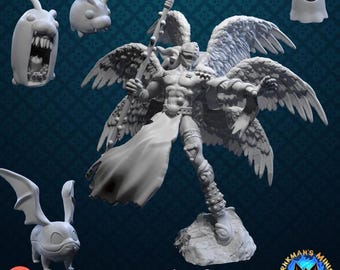 Ängelmonsterlinje 3D-utskriven bordsminiatyr av anime - Irkman's Minis