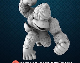 Tie Wearing Gorilla 3D Printed Tabletop Video Game Miniature - Irnkman's Minis