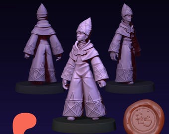 Tactics Time Mage 3D-utskriven miniatyrbild av bordsspel - Ethan Savage Studios