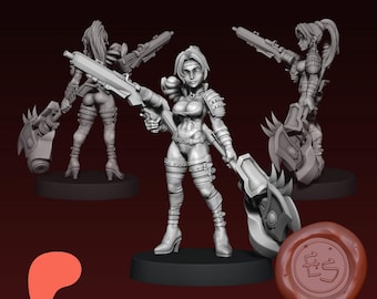 Ninja Rachel 3D-utskriven miniatyr av bordsspel - Ethan Savage Studios