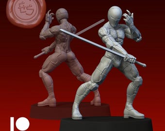Cyborg Ninja 3D Printed Tabletop Video Game Miniature - Ethan Savage Studios