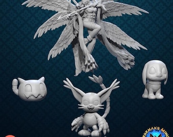 Ängelkvinna monsterlinje 3D-utskriven bordsskiva Anime-miniatyr - Irkman's Minis