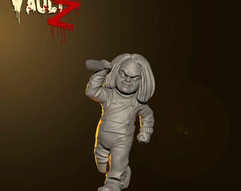 Chucky 3D-utskriven bords-TV-miniatyr - VaultZ