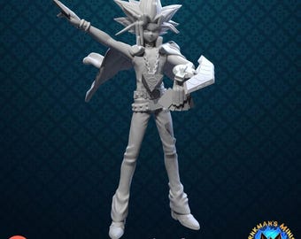 Card Playing Pharaoh 3D Printed Tabletop Anime Miniature - Irnkman's Minis