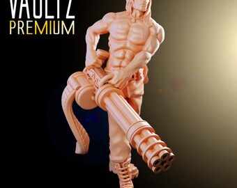 John the One Man Army 3D-utskriven bords-TV-miniatyr - VaultZ