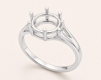 Solid 925 sterling silver Blank Round Bezel Double Band Ring for Gemstone Setting Semi Mount Ring Great For Stone Setting All Size Available