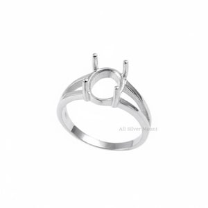Massivt 925 sterlingsilver Blank oval bezelring Förskårad ring för ädelstensinfattning Semi-monterad ring Perfekt för steninfattning för cabochon