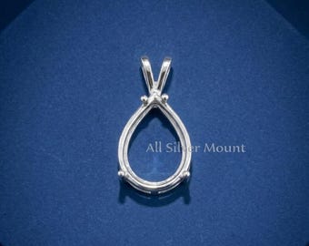 925スターリングシルバーのブランクベゼルペア5x7-15 x 20 mmのプレノッチペンダント、宝石セッティング用セミマウントペンダント、石セッティングに最適