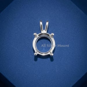 Pendentif semi-monté rond en argent sterling 925 massif de 5 à 25 mm pré-encoche pour sertissage de pierres précieuses Pendentif semi-monté idéal pour sertir des pierres