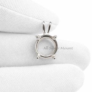 Solide 925 Sterlingsilber Blank Lünette Runde 5 mm - 25 mm Pre-gekerbte Anhänger für Edelstein-Einstellung Semi Mount Anhänger ideal für Steinfassung