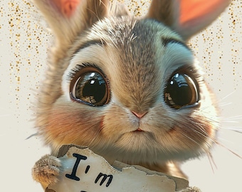 I am Sorry I’m Sorry My Love Card, Cute Bunny Apology Card, Romantic Sorry Card, Printable Greeting Card, Digital Download,Bunny Card