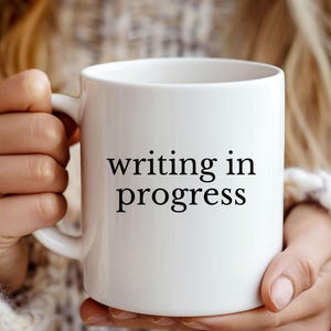 Clever Writer Coffee Mug – Writing in Progress  – Minimalist Author Gift