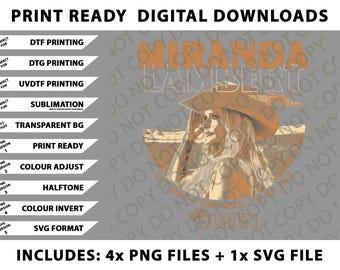 Miranda Lambert Cowboy Png Bundle, Digital Downloads