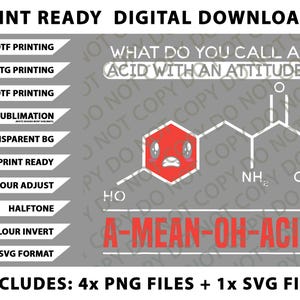 A-Mean-Oh-Acid Funny Science Lover Biology Scientist Png Bundle, Digital Downloads