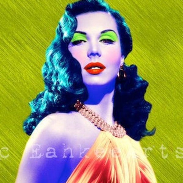 Colorful Pop Art Print Modern Art Abstract Art Andy Warhol Style Print Ann Miller Vintage Movie Star Photo Modern Home Decor