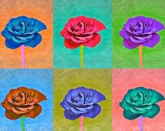 Colorful Flower Giclee Art Print Pop Art Print Modern Art Wall Decor Pop Art Poster Rose Art Print Dorm Room Decor Kid's Room Decor