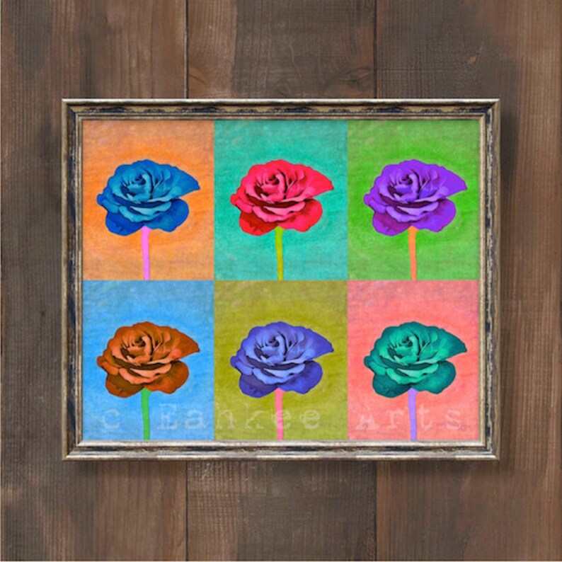 Colorful Flower Print Pop Art Print Modern Art Wall Decor Pop Etsy