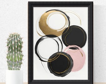 Arte abstracto geométrico, arte de pared minimalista, DESCARGA DIGITAL, impresión abstracta grande, arte de pared imprimible, arte neutro, No. 13
