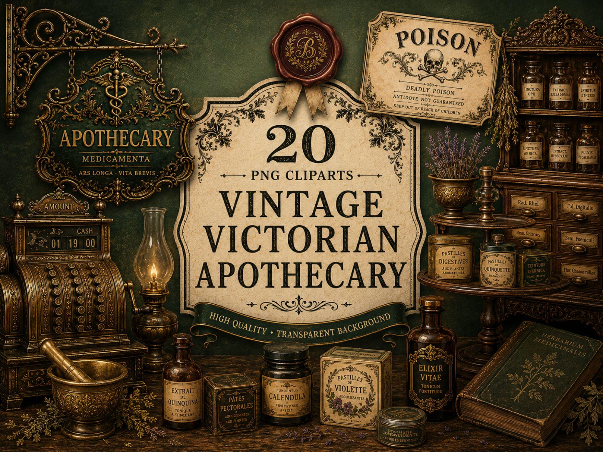 Old pharmacy labels - Etsy 日本