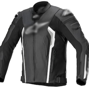 Zwart leren motorjas voor heren met CE-pantser – sportkleding voor motorrijders