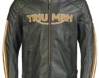 Chaqueta Cafe Racer de Cuero Vintage para Hombre - Chaqueta de Motorista de Cuero Auténtico Hecha a Mano